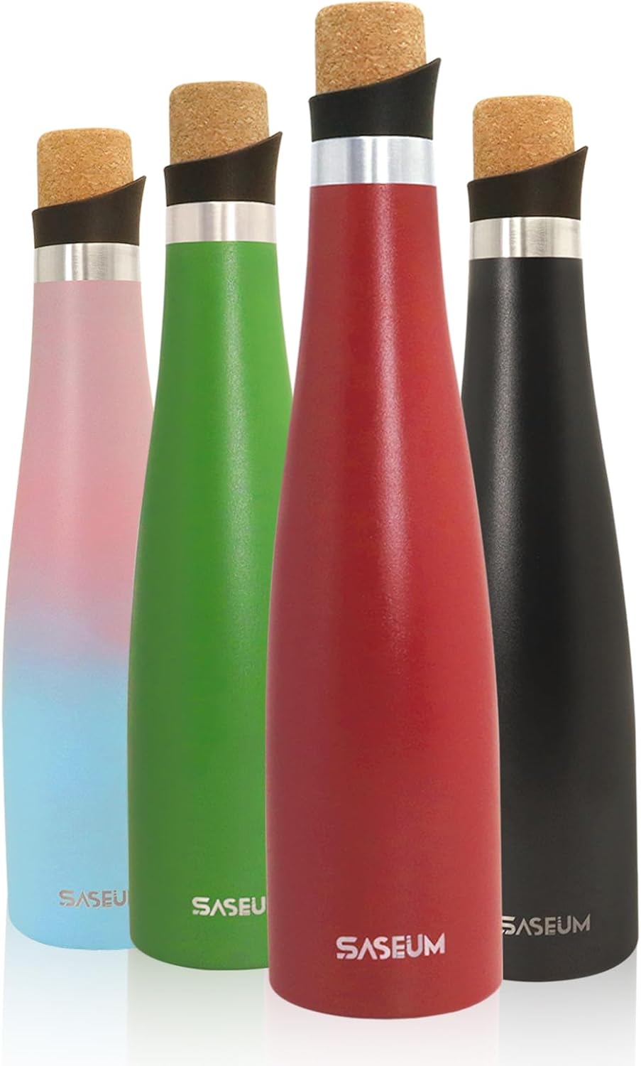 Botella de vino  Botella de vino aislada de acero inoxidable de 23.7 fl oz con tapa sellada al vacío (rojo, 23.7 fl oz)