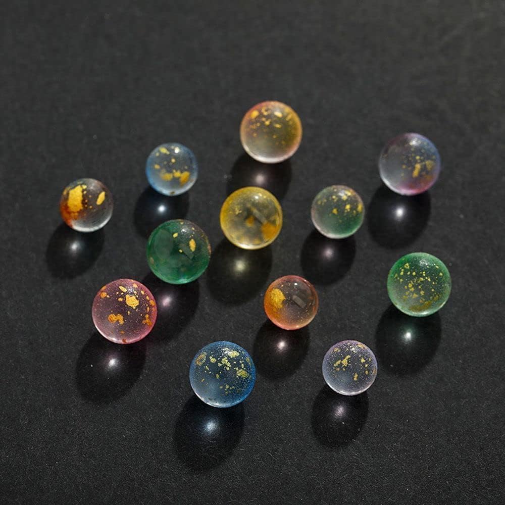 Mármoles de vidrio morados Bola de vidrio luminosa de 0.472 in de mármol de vidrio colorido para niños, relleno de jarrón de juguete, tanque de