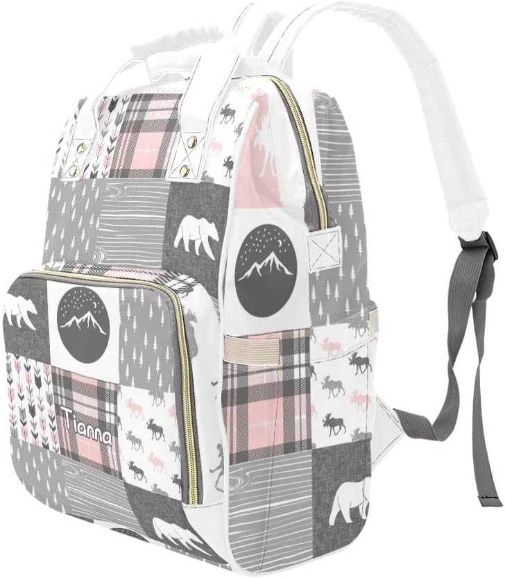 Antler Little Man Woodland – Bolsas de pañales a cuadros con nombre para mamá, mochila de lactancia, bolsas de bebé, regalos para mujeres, Multi 2,