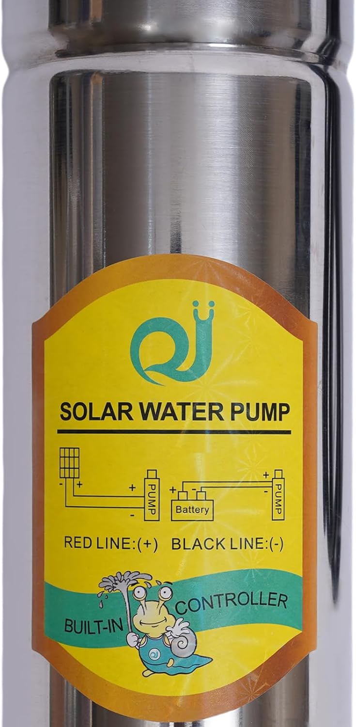 Bomba de pozo profundo, bomba de agua sumergible de energía solar, DC24 V 2860 rmin 370 W 2 mh, bomba portátil sin ruido, bomba de pozo sumergible