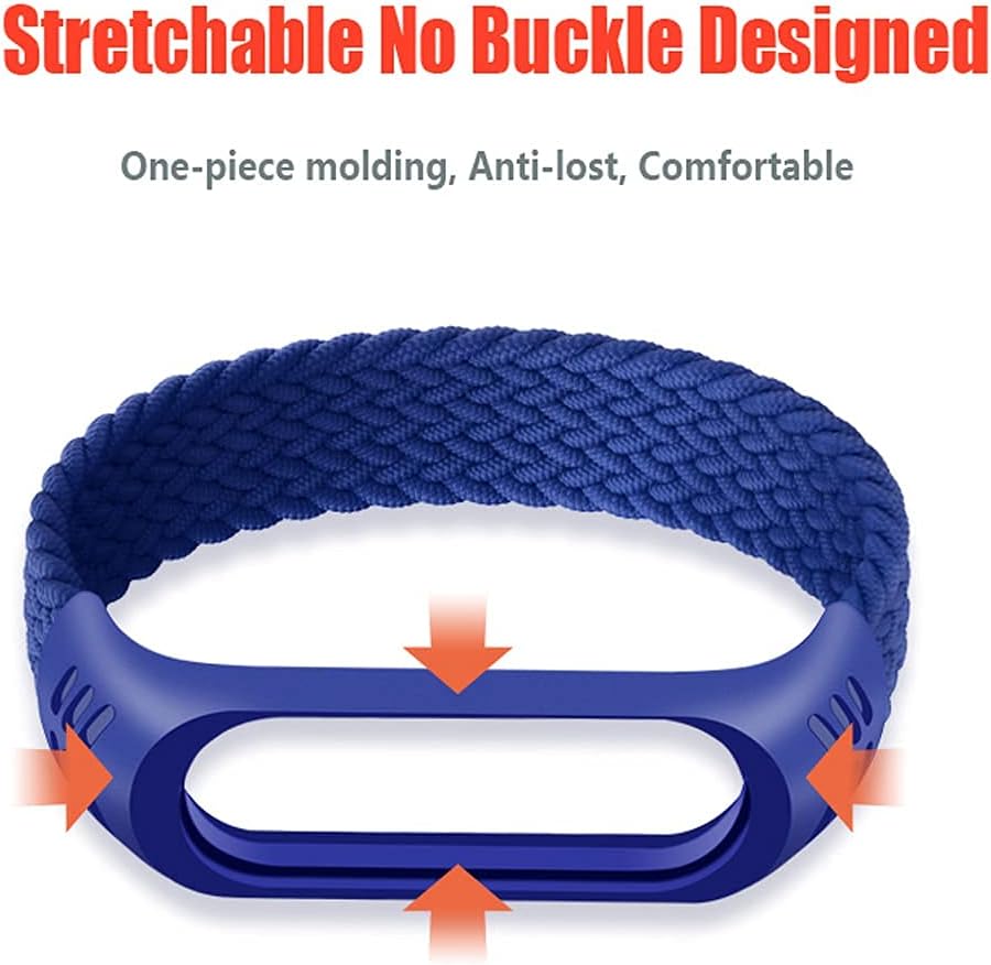 Banda para Xiaomi Mi Band 5 6 7 Bandas, Mujeres Hombres Suave Elástico Trenzado Solo Loop Nylon Sport Reemplazo Pulsera para Mi Band 4 3 Fibras