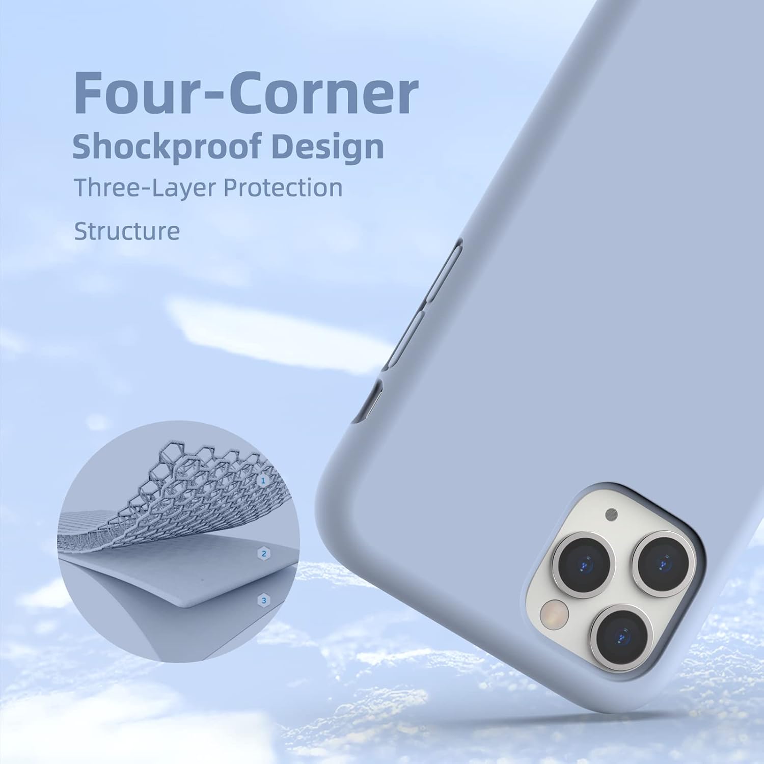K TOMOTO Funda compatible con iPhone 11 Pro Max, protección contra caídas de silicona líquida de goma de gel de cuerpo completo con microfibra suave