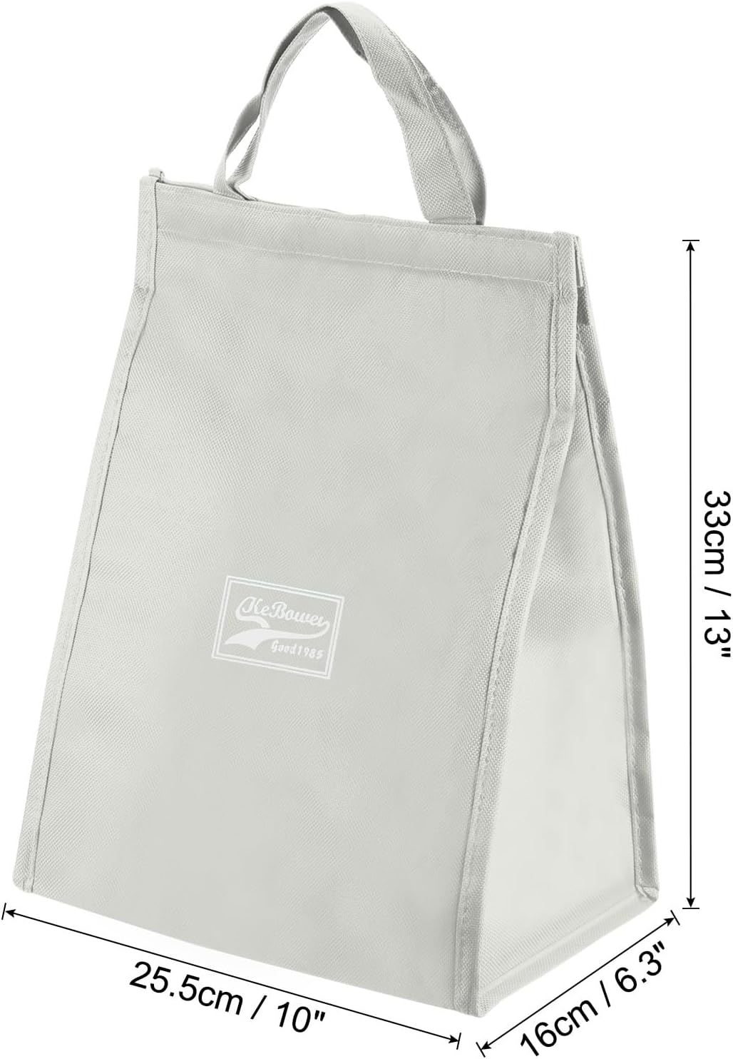 PATIKIL Lonchera para mujereshombres, bolsa térmica térmica reutilizable de 13 x 6.3 x 10 pulgadas para el trabajo, picnic al aire libre, color gris