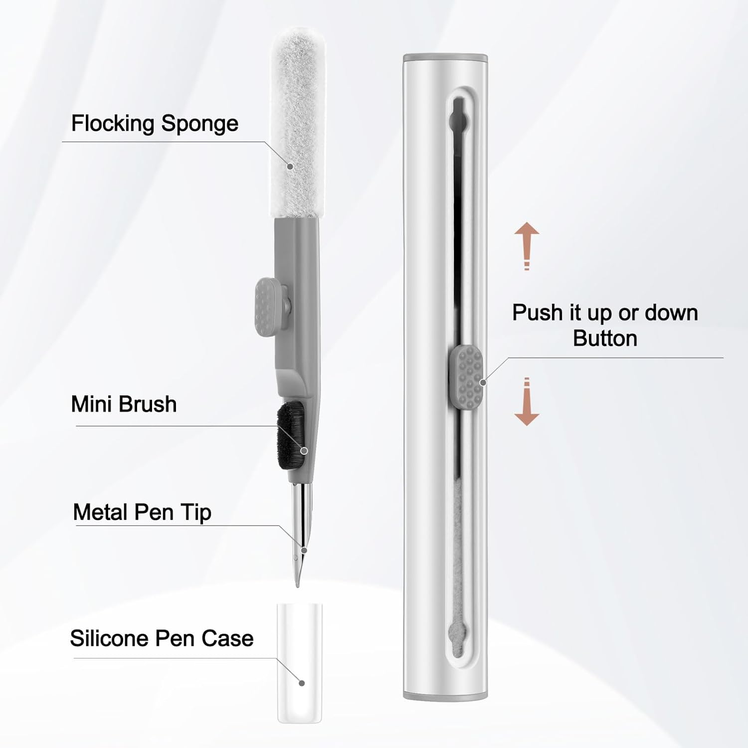 Kit de limpieza para AirPods Pro 1 2 3  Kit limpiador de AirPod con un mini cepillo suave, esponja flocada y punta de metal para bolígrafo, kit de