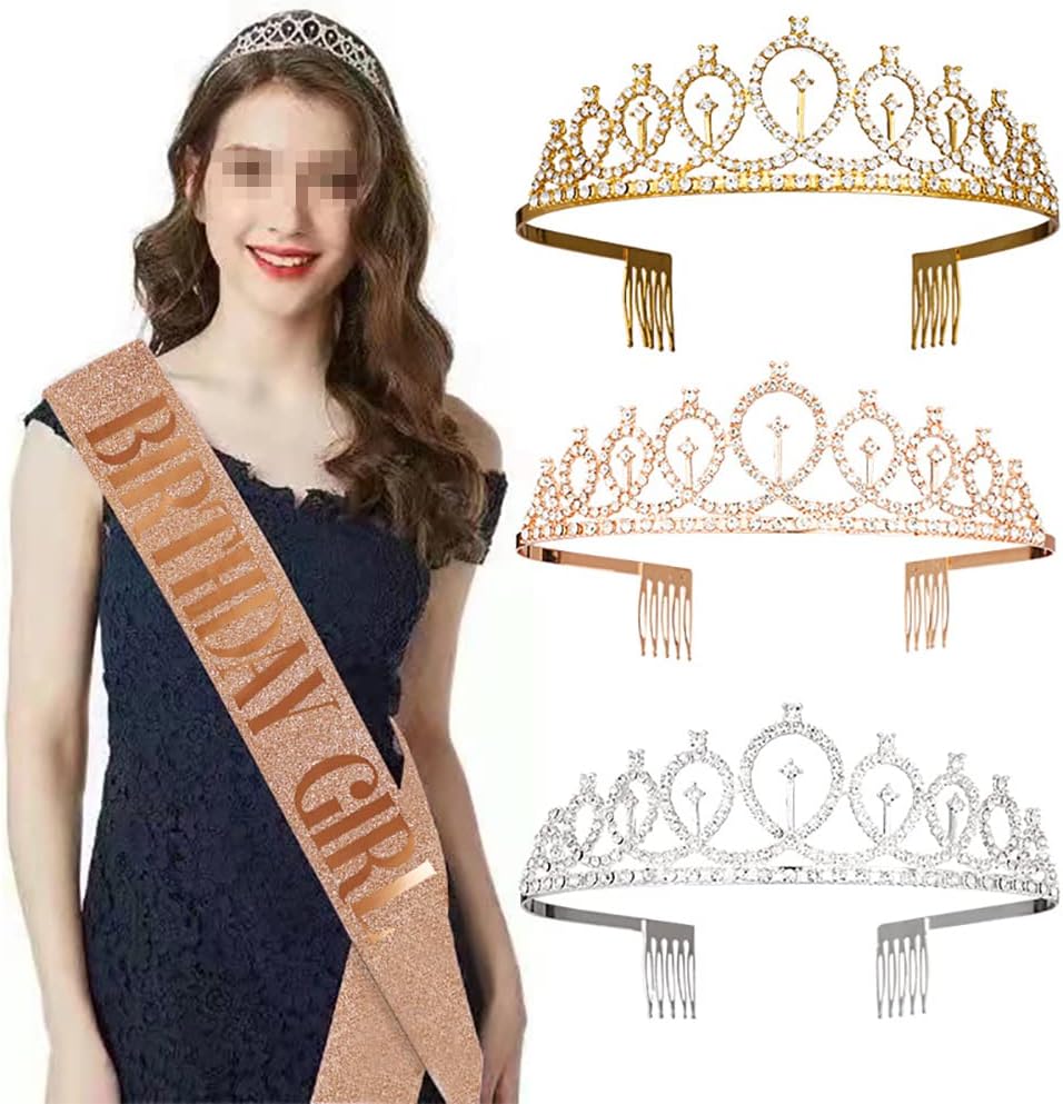 Diadema de satén con diamantes de imitación, corona de diamantes de imitación, diadema de princesa, diadema brillante, accesorios para el cabello