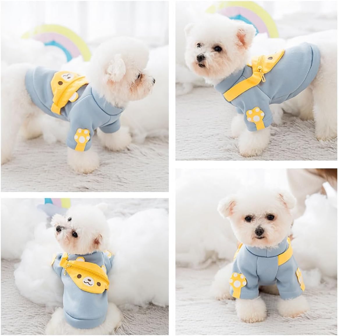 Ropa de Navidad para perro, sudadera cálida con capucha, pijama cruzada de oso para cachorros, overoles para perro, camisas de gato, suéteres,