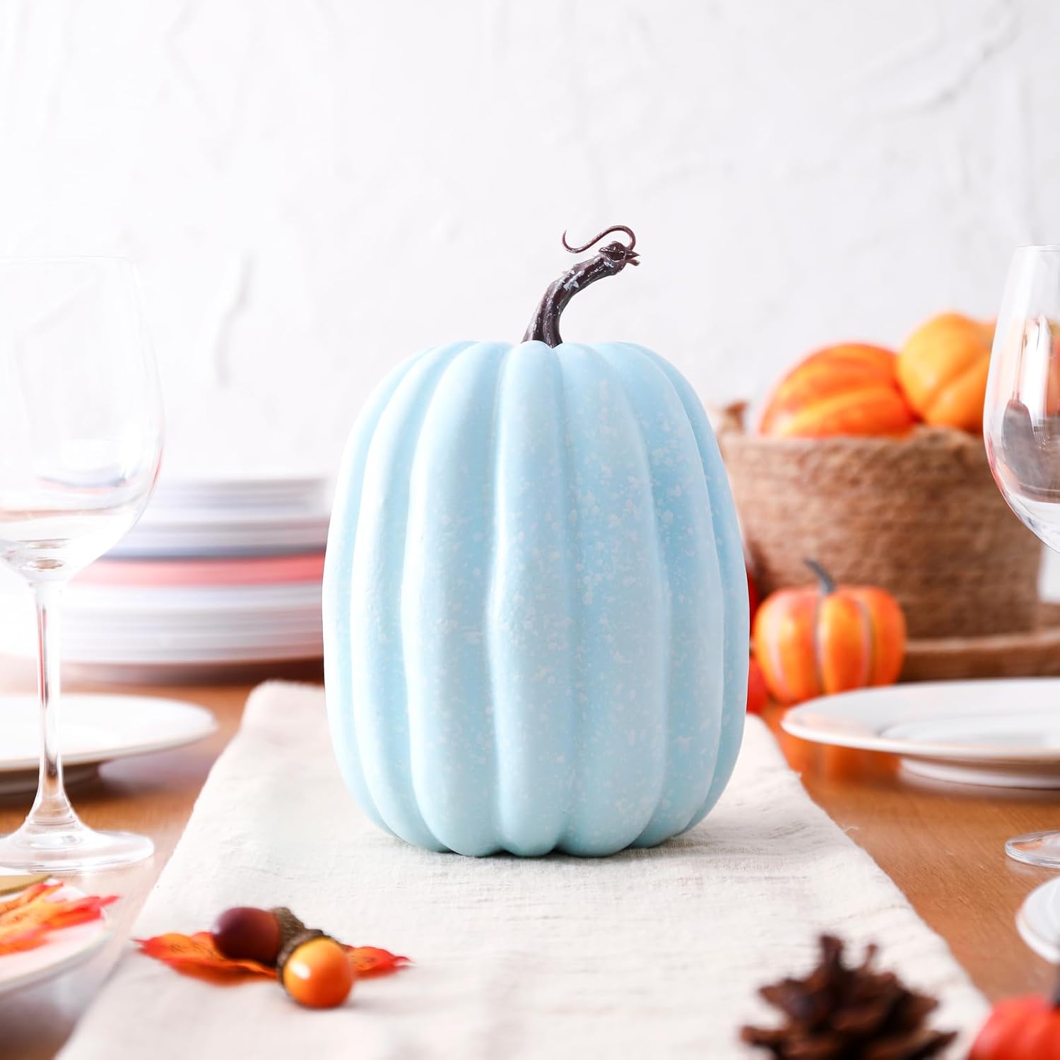 Yiiciovy Calabazas falsas grandes para decorar calabazas de espuma decorativas grandes para decoración de otoño, calabazas artificiales de plástico