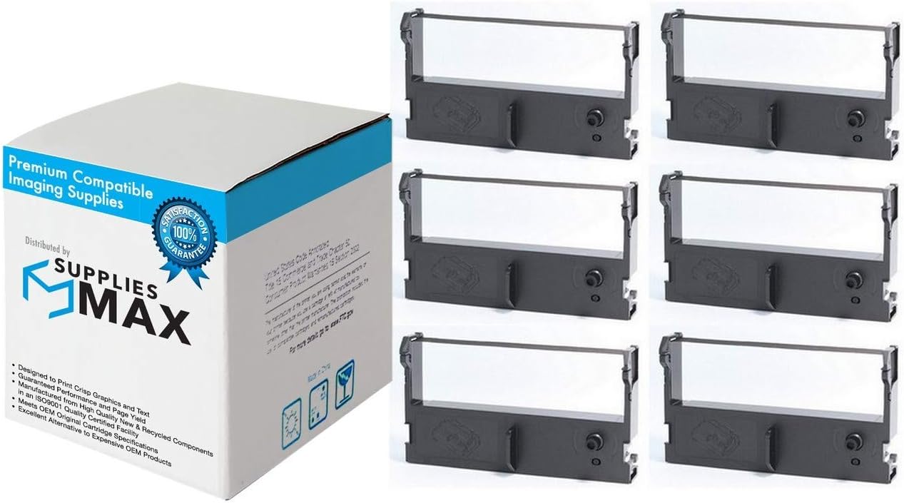 SuppliesMAX Repuesto compatible para cintas de impresora TM-H2000TM-H2000IVTM-H6000IVTM-U120TM-U310TM-U311TM-U320M-110 Negro P.O.S. cintas de