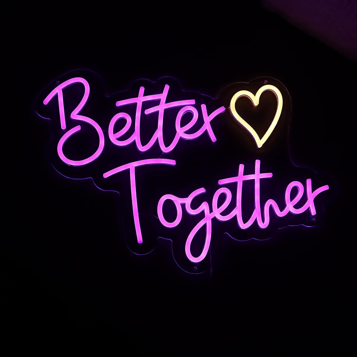 Letrero de neón con texto en inglés Better Togethers de Better Together, letras de neón para decoración de pared, dormitorio, decoración del hogar,