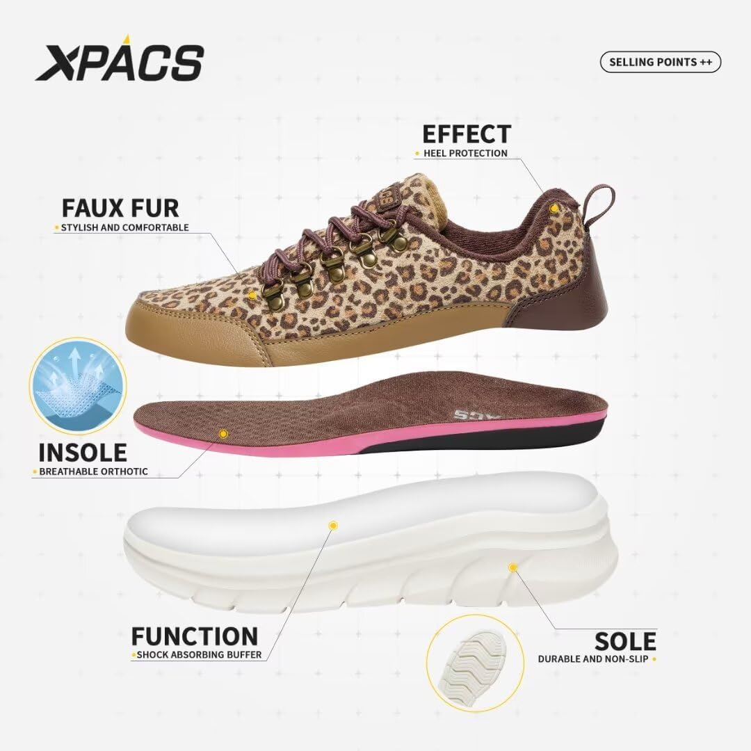 XPACS Tenis ortopédicos para caminar para mujer, cómodos tenis de moda para fascitis plantar, soporte de arco, zapatos casuales para aliviar el