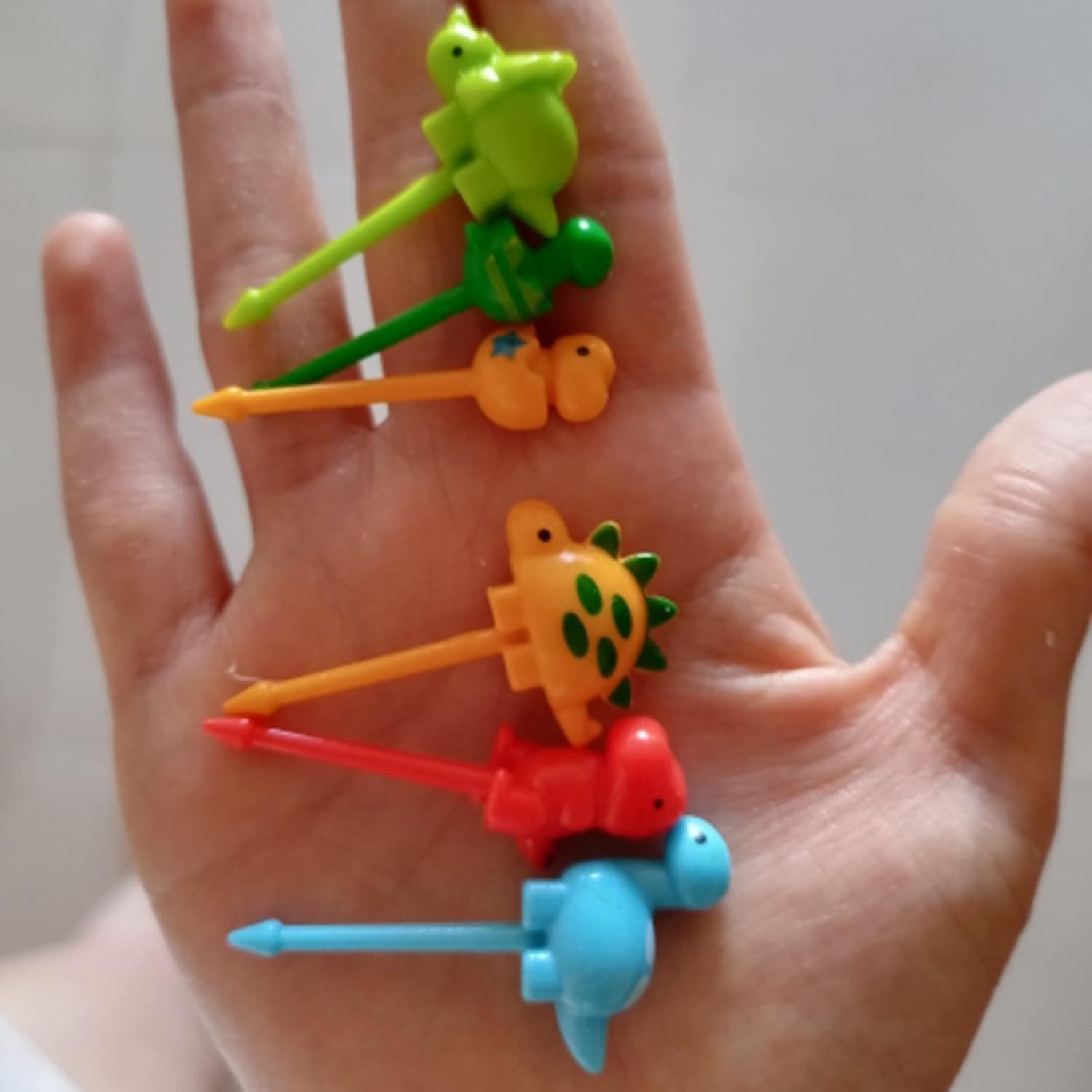 6 palillos coloridos de alimentos de animales para niños, divertidas púas Bento, lindos palillos de dientes de alimentos de frutas de dibujos