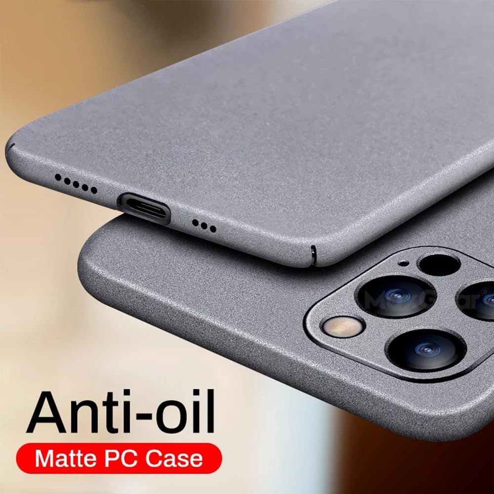 Casechics Funda compatible con iPhone, funda de lujo mate de policarbonato duro de lujo, ajuste delgado, ultra delgada, ligera, protección de lente