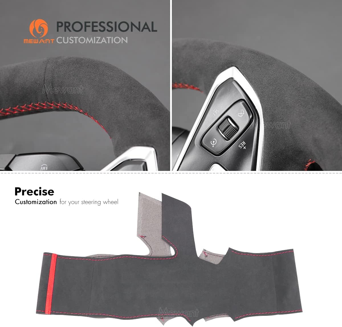 MEWANT Funda para volante de automóvil Alcantara para Chevrolet Corvette (C8) 2020-2022  Stingray  Z06