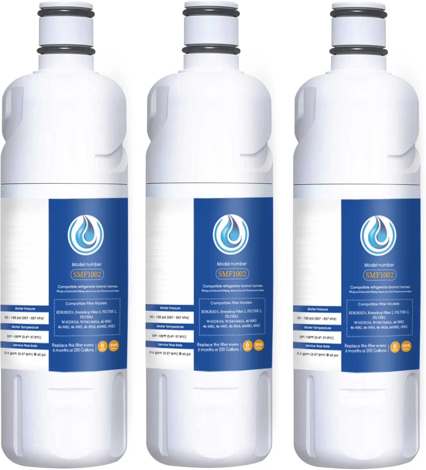 Repuesto para agua de refrigerador, paquete de 3