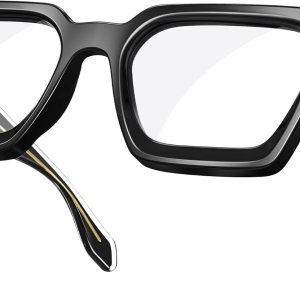 VISOONE – Lentes para bloqueo de luz azul, rectangulares, elegantes, estilo preparatoria, multicolor, marco para mujeres y hombres, diseño River VISOONE – Lentes para bloqueo de luz azul, rectangulares, elegantes, estilo preparatoria, multicolor, marco para mujeres y hombres, diseño River