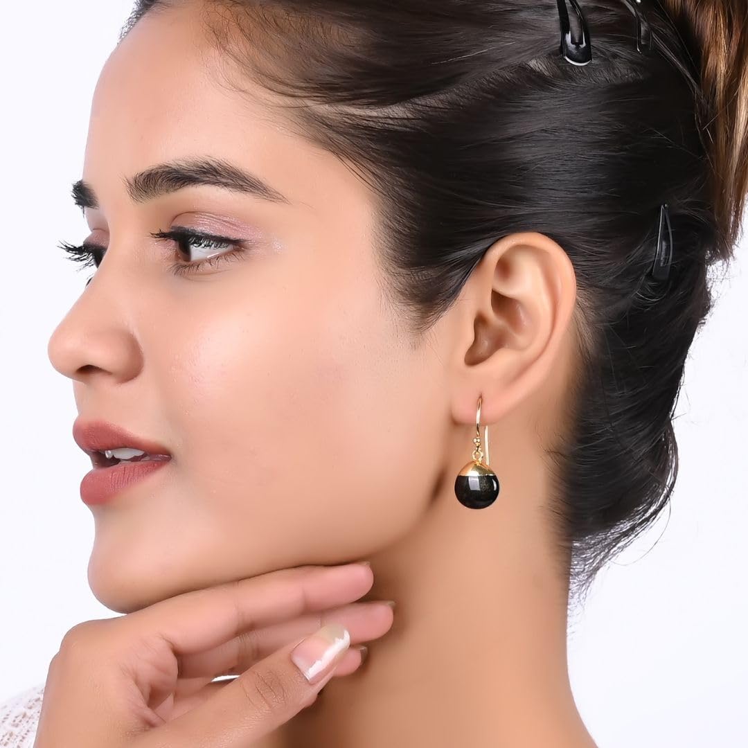 Gempires Natural Golden Obsidian Pear Earring For Women Birthstone Jewelry Hypoallergenic Earrings For Women (Golden Obsidian)