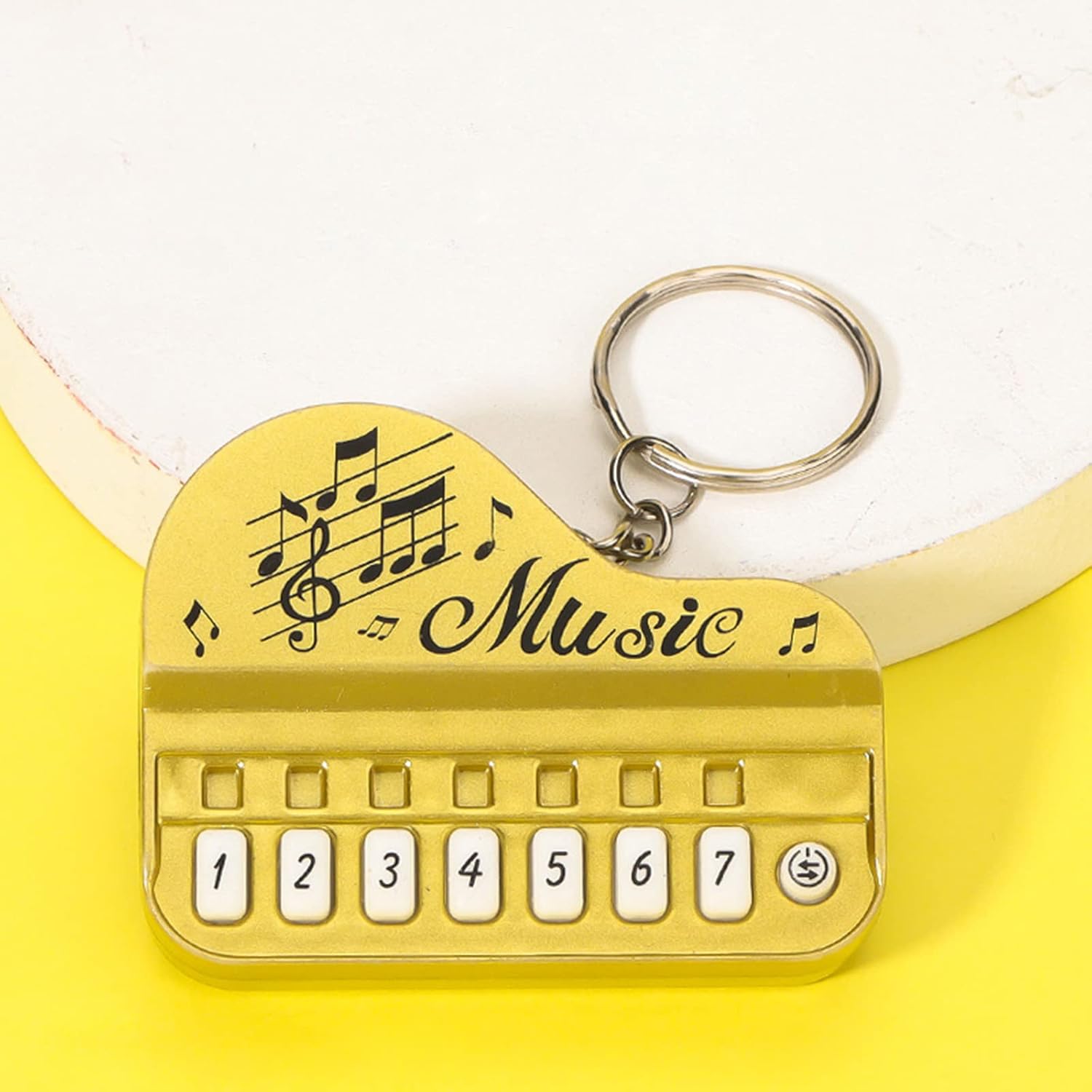 Creativity – Mini llavero de teclado de piano para amantes de la música, divertido y práctico, llavero de instrumento musical en miniatura, Blanco