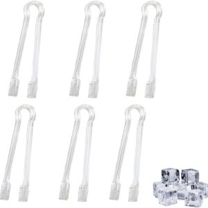 6 Pack Plastic Kitchen Tongs, 6.3 Inch Mini Clear Serving Tongs for Buffet Barbecue Ice Salad and Cookies (Clear) 6 Pack Plastic Kitchen Tongs, 6.3 Inch Mini Clear Serving Tongs for Buffet Barbecue Ice Salad and Cookies (Clear)
