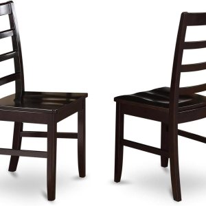 East West Furniture Parfait – Juego de 2 sillas de comedor con respaldo de escalera de madera maciza, color capuchino East West Furniture Parfait – Juego de 2 sillas de comedor con respaldo de escalera de madera maciza, color capuchino