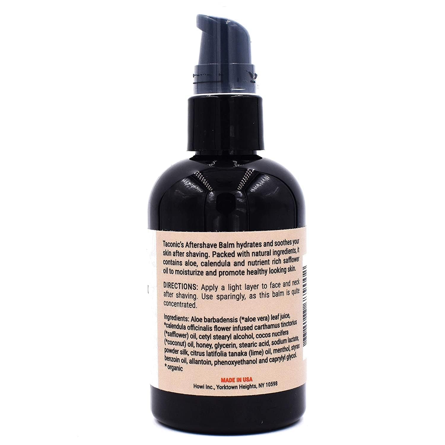 Taconic Shave Bálsamo calmante para después del afeitado sin alcohol, 4 onzas, natural y sin perfume