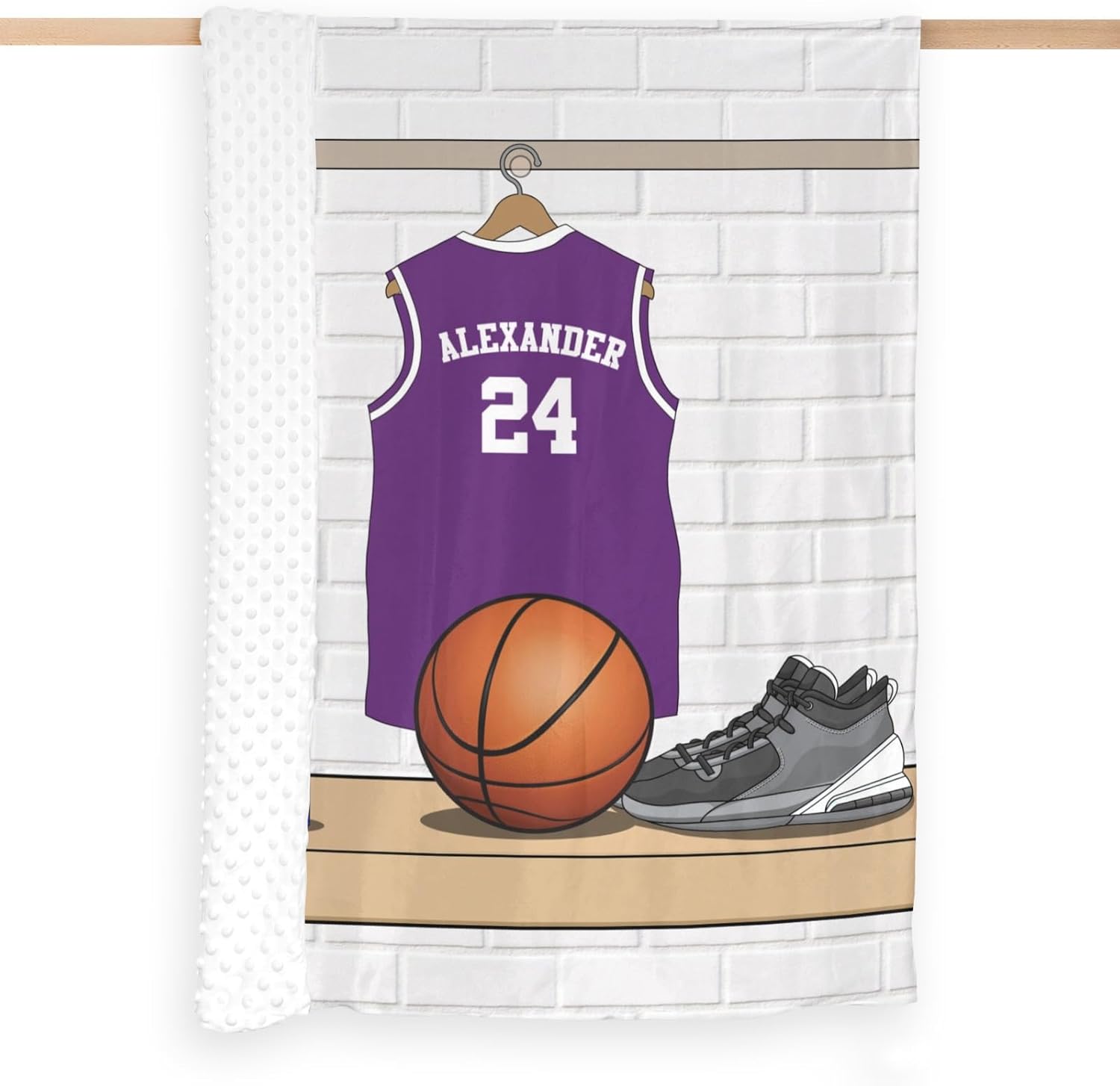 Manta personalizada para fanáticos del deporte, diseño de uva, súper suave, de doble capa, manta Minky de 50 x 60 pulgadas con respaldo de puntos,