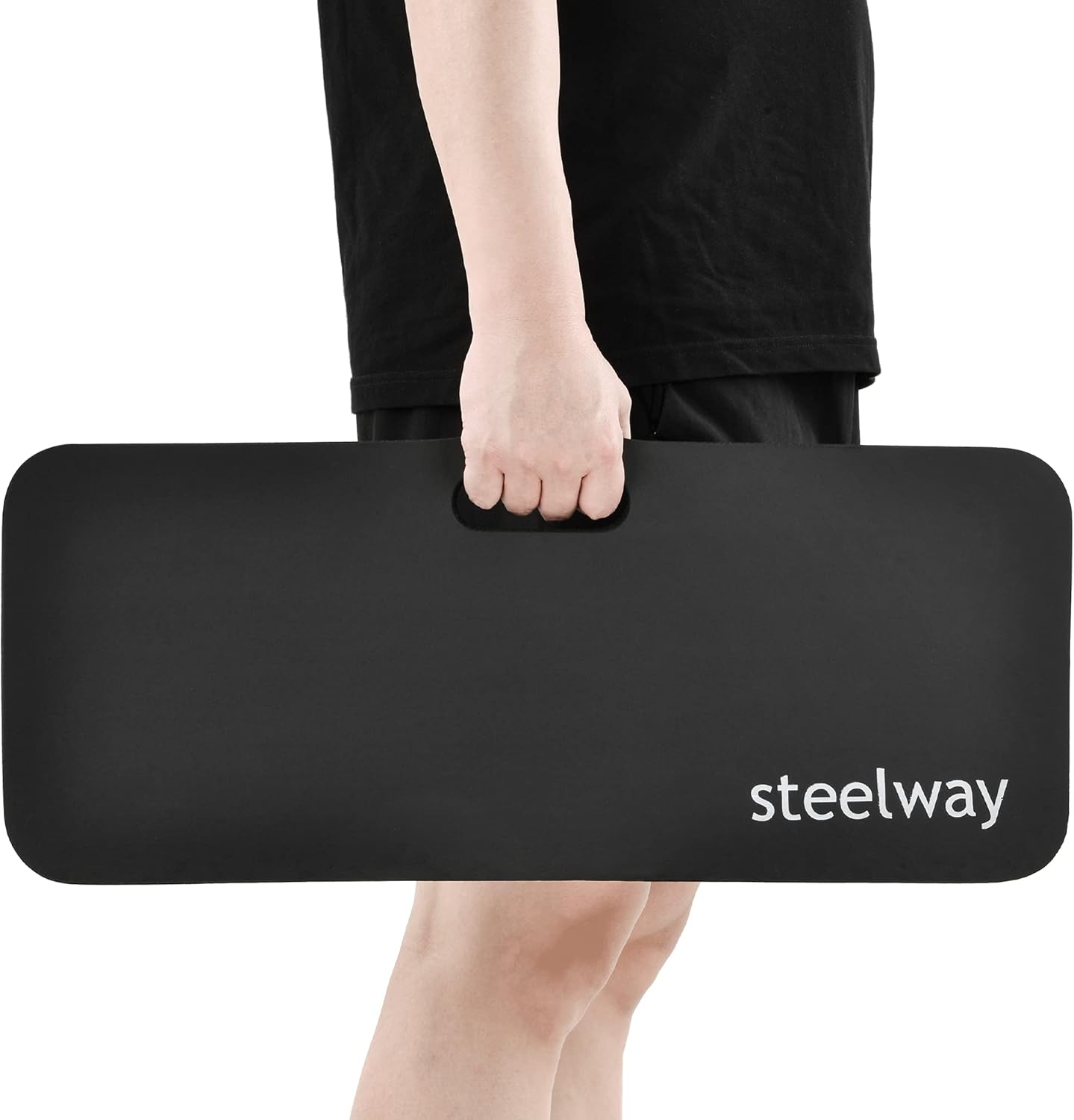 steelway Rodilleras de yoga, extra gruesas y suaves, rodilleras largas para jardinería, ejercicio, fitness, baño de bebé, yoga-negro