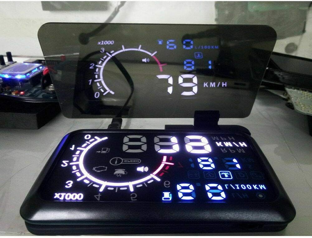 MACHSWON 6 “Pantalla Universal Coche HUD Head Up Display Proyector Teléfono Navegación GPS Titular