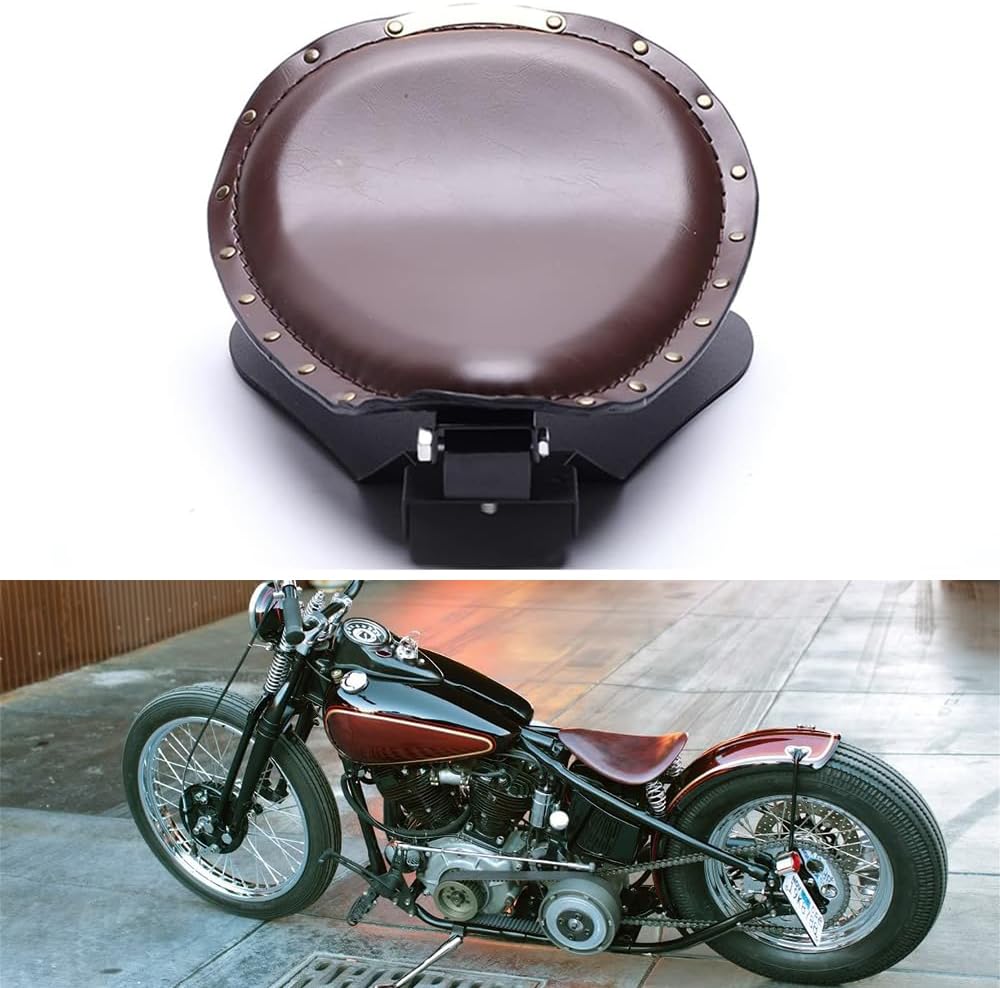 Asiento individual de motocicleta marrón para Sportster XL 1200 883 48 Dyna Chopper Bobber y más