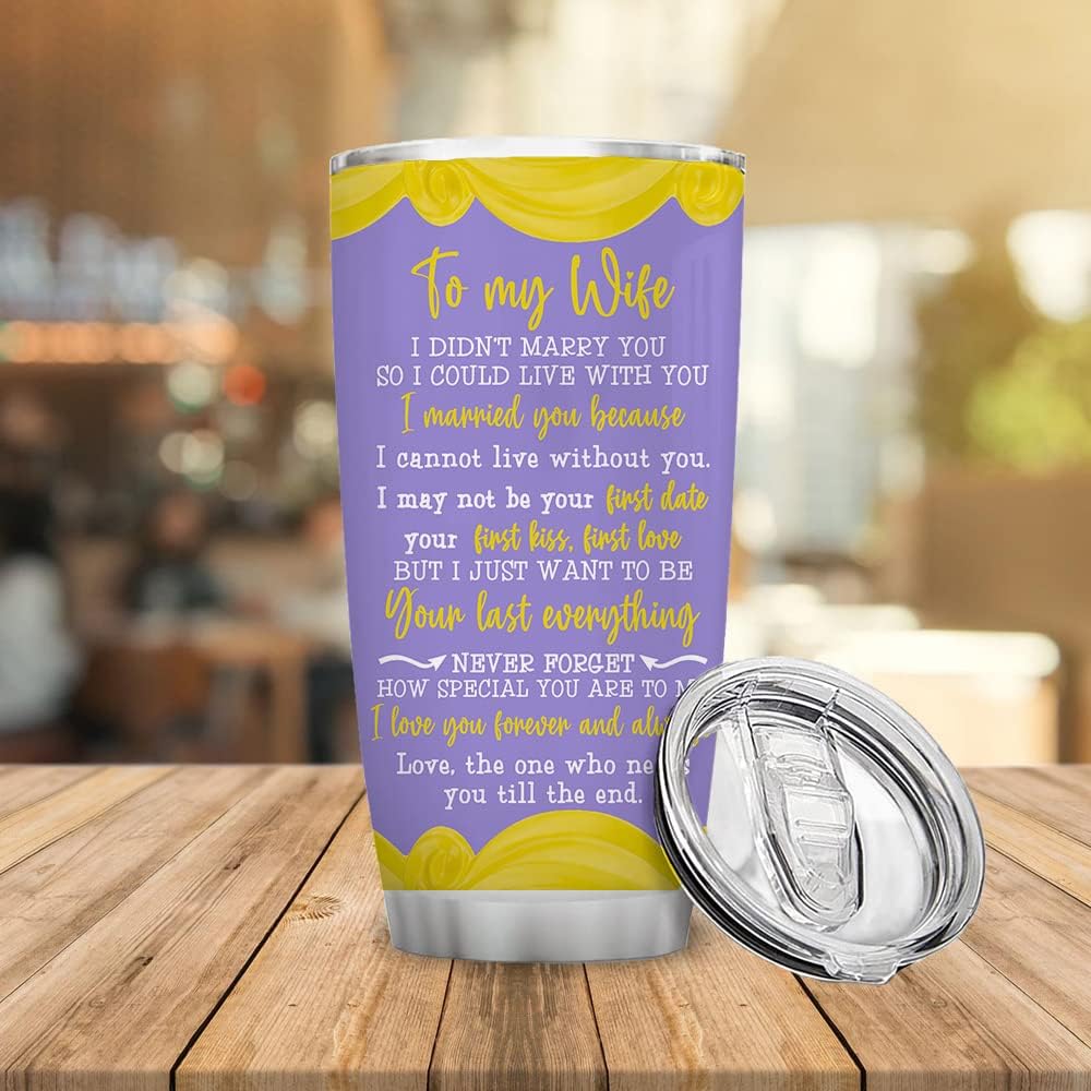 ATHAND Ideas de regalo de cumpleaños con texto en inglés “To my Wife”, regalo para esposa y ella, San Valentín, Día de la Madre, regalos de Navidad