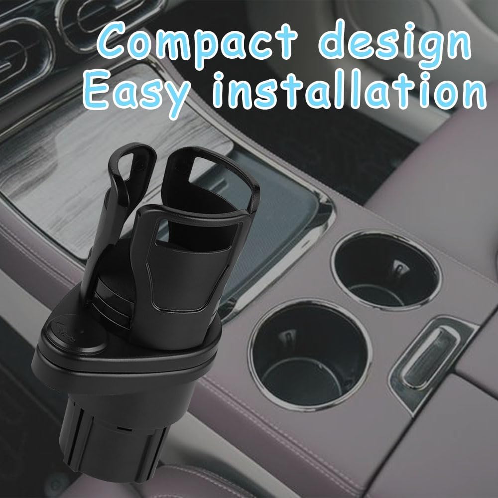 Expansor de portavasos para automóvil, expansor de portavasos grande para automóvil, portavasos multifuncional con base ajustable giratoria de 360,