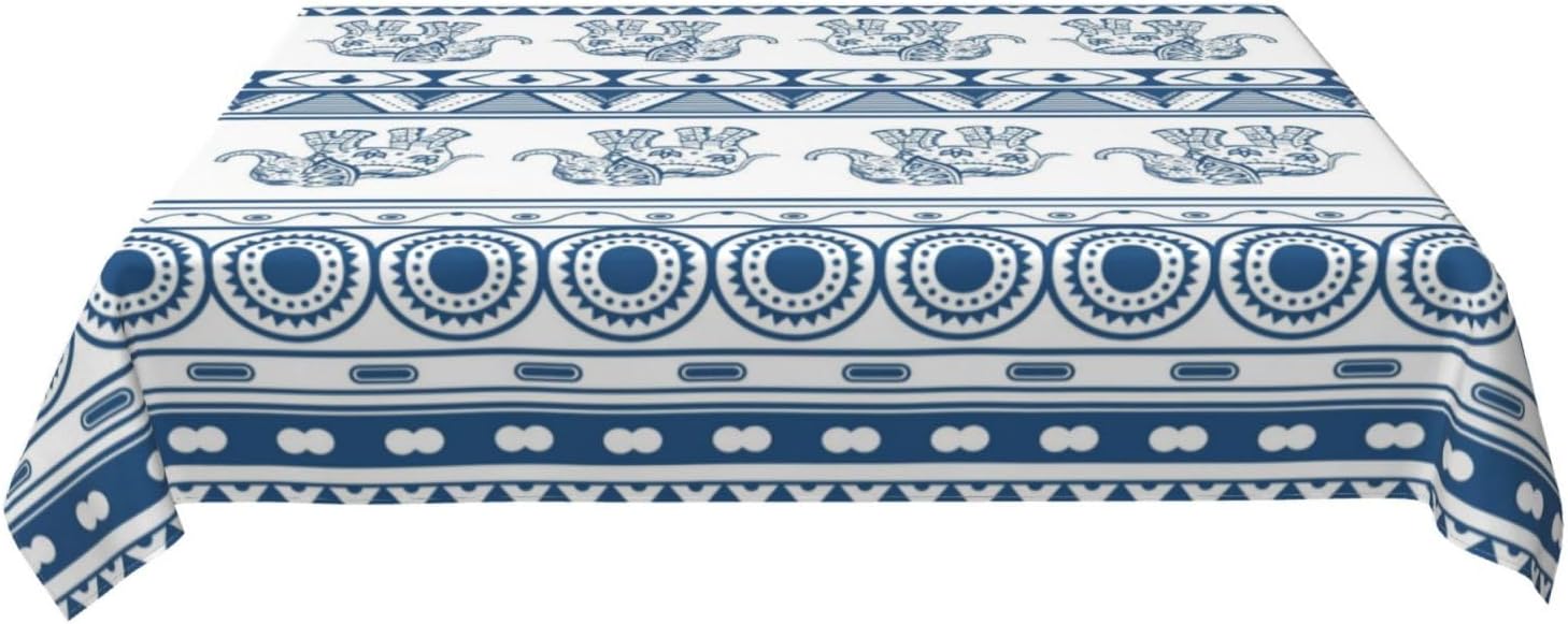 Mantel rectangular bohemio impermeable para mesa de pícnic, 54 x 72 pulgadas, lavable, de poliéster, para fiestas, cumpleaños, bodas, vacaciones,