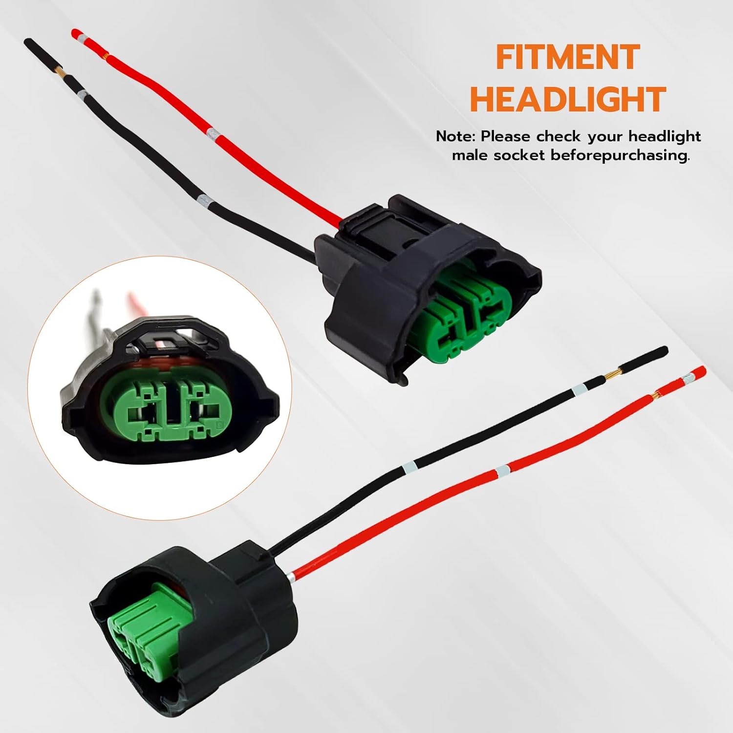 Adaptadores femeninos Arnés de cableado compatible con faros de luz antiniebla OEM H11H8 Adaptador hembra Enchufes de arnés de cableado con coletas