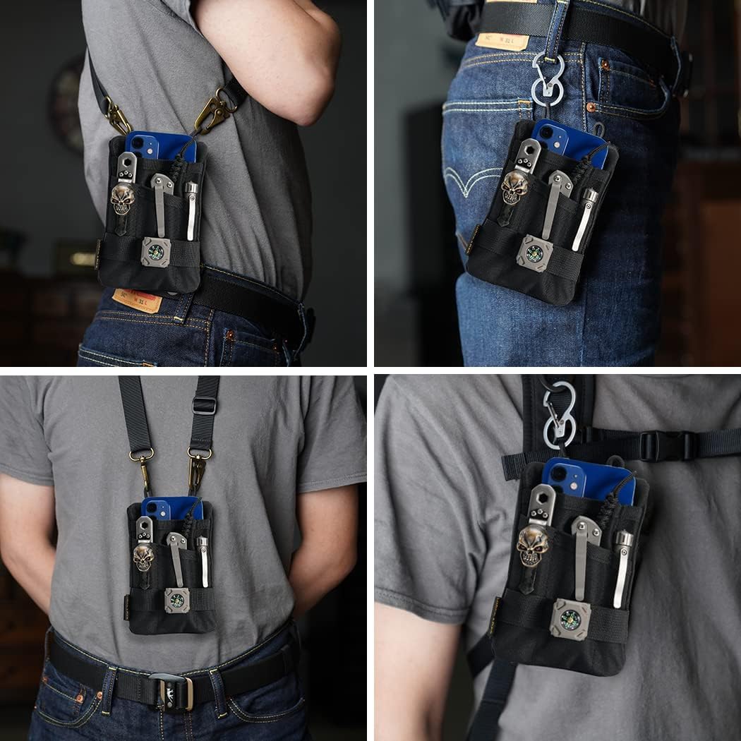 VIPERADE VE1-P Organizador de bolsillo, organizador de bolsillo EDC para hombres, bolsa organizadora EDC para herramientas con 5 bolsas de