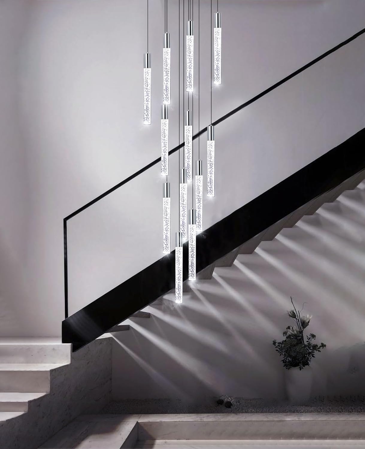 Lámparas LED para sala de estar, lámparas colgantes de techo modernas, lámparas de escalera para entrada, vestíbulo, iluminación dimmale