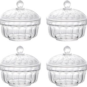 123Arts Platos de plástico para dulces, azucareros, tarros de especias, ollas de almacenamiento con tapa, juego de 4 123Arts Platos de plástico para dulces, azucareros, tarros de especias, ollas de almacenamiento con tapa, juego de 4