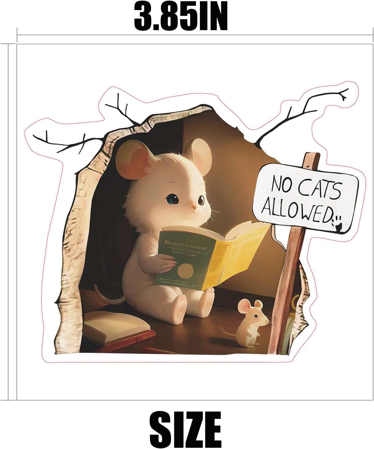 Paquete de 4 calcomanías para decoración de pared de ratón para sala de estar, guardería, dormitorio, habitación de los niños, decoración de pared