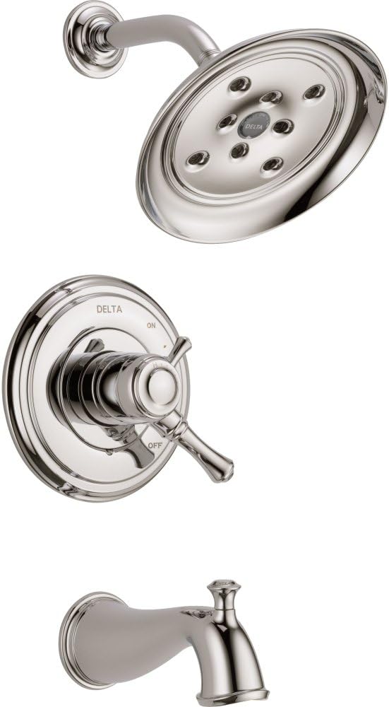 Delta Faucet T17497-PN Cassidy MultiChoice Serie 17 – Molde para bañera y ducha, níquel pulido