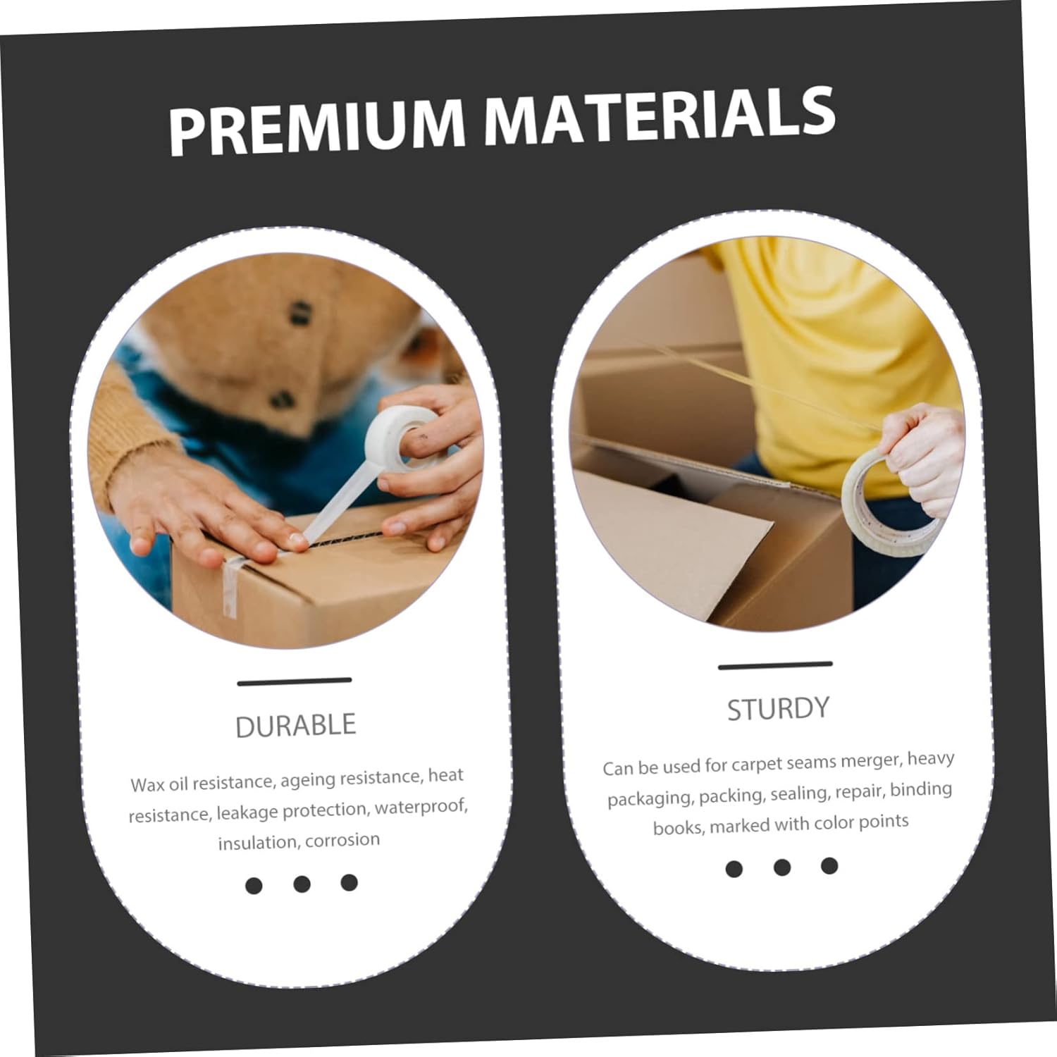 ULTECHNOVO Cinta decorativa para manualidades, cinta adhesiva marrón, cinta adhesiva resistente, rollos de cinta adhesiva para equipos eléctricos