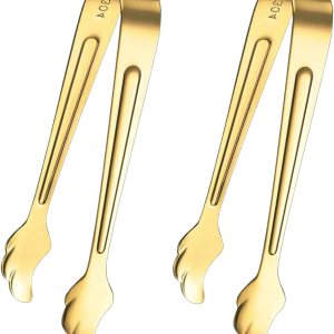 Paquete de 2 mini pinzas para aperitivo, pinzas de hielo de acero inoxidable de 4.16 pulgadas, mini pinzas para azúcar para café, bar, fiesta de té, Paquete de 2 mini pinzas para aperitivo, pinzas de hielo de acero inoxidable de 4.16 pulgadas, mini pinzas para azúcar para café, bar, fiesta de té,