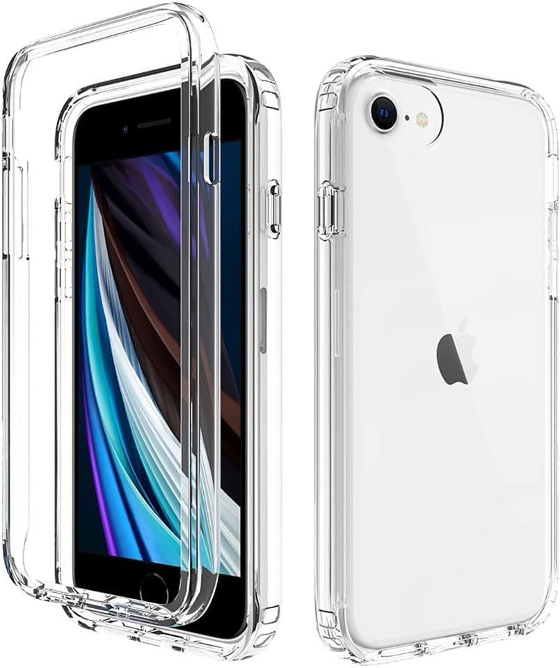 Bohefo Funda transparente compatible con iPhone SE 2020, iPhone 8, iPhone 7 para niñas y mujeres, bonita funda protectora de TPU de cristal a prueba