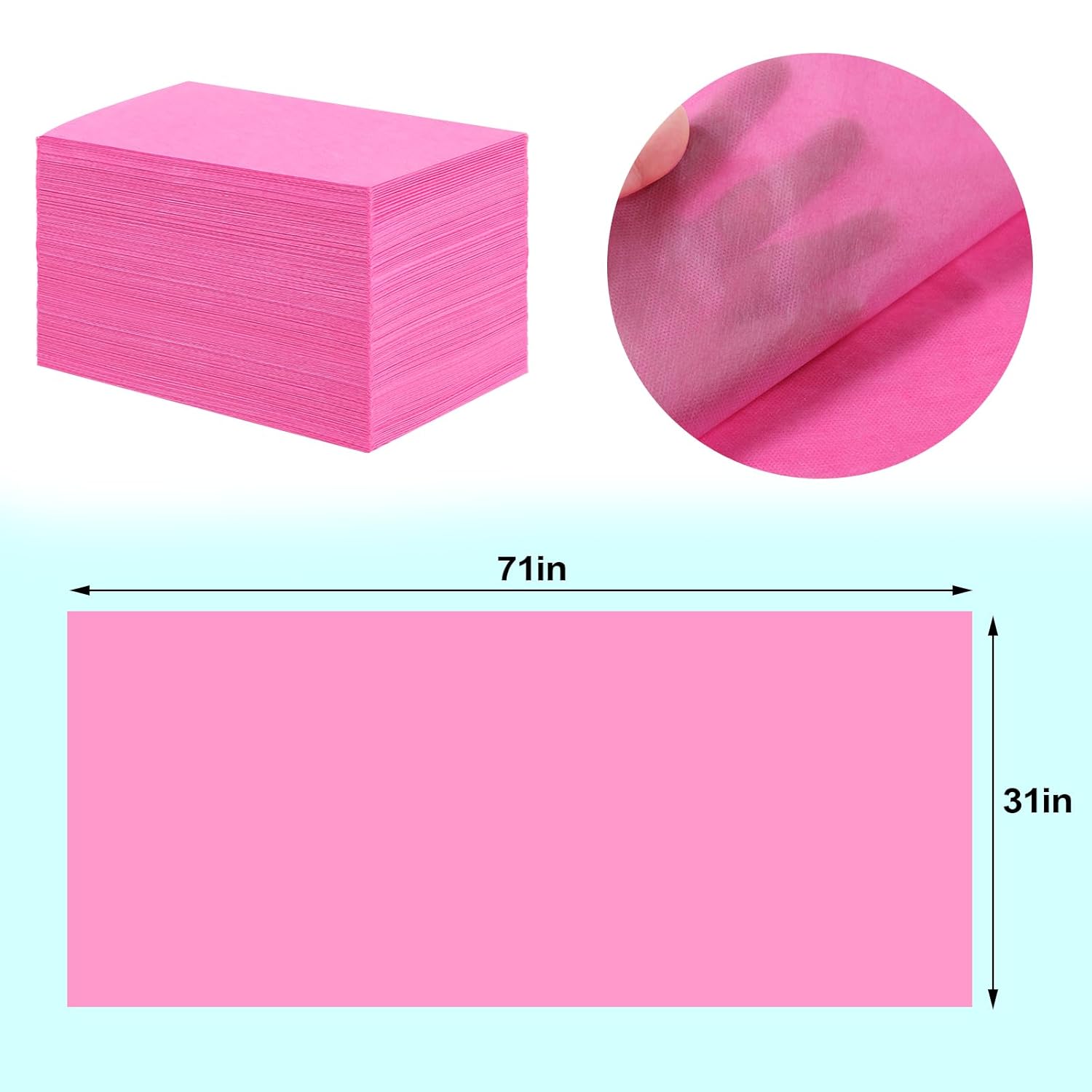 100 sábanas desechables de 31 x 71 pulgadas, impermeables, para mesa de masaje, tela no tejida, para terapia de masaje, tatuajes, salón de belleza,