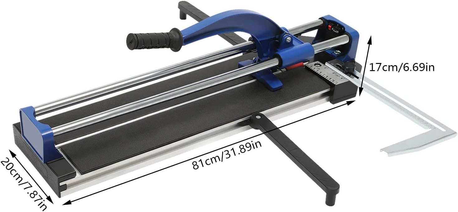 Cortador manual de azulejos de 31 pulgadas con rueda de aleación de tungsteno, grosor de 35 pulgadas, 23.6 pulgadas de ancho, regla de medición