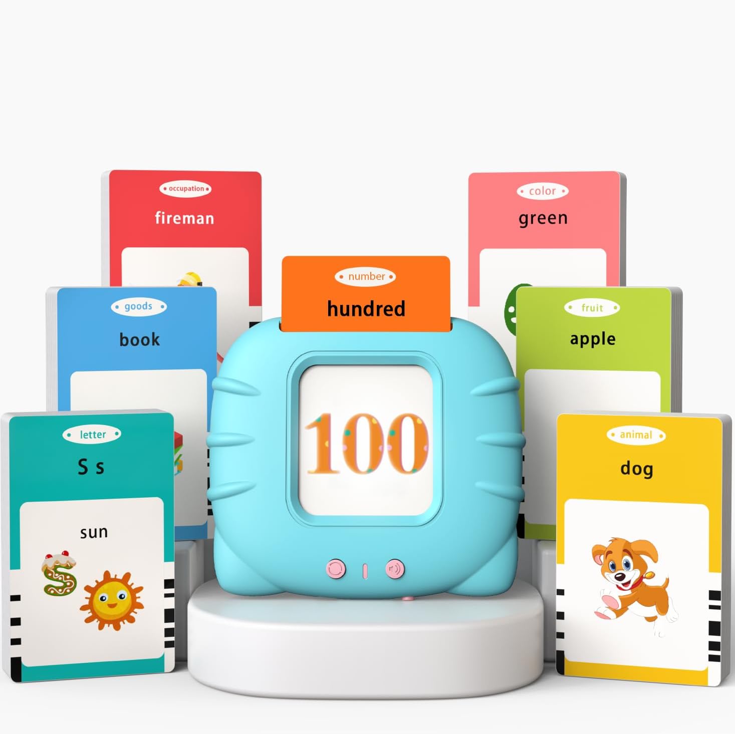 Tarjetas didácticas parlantes de juguetes para niños pequeños de 3, 4, 5, 6, aprender ABC, números del 0 al 100, frases, objetos, adjetivos y más