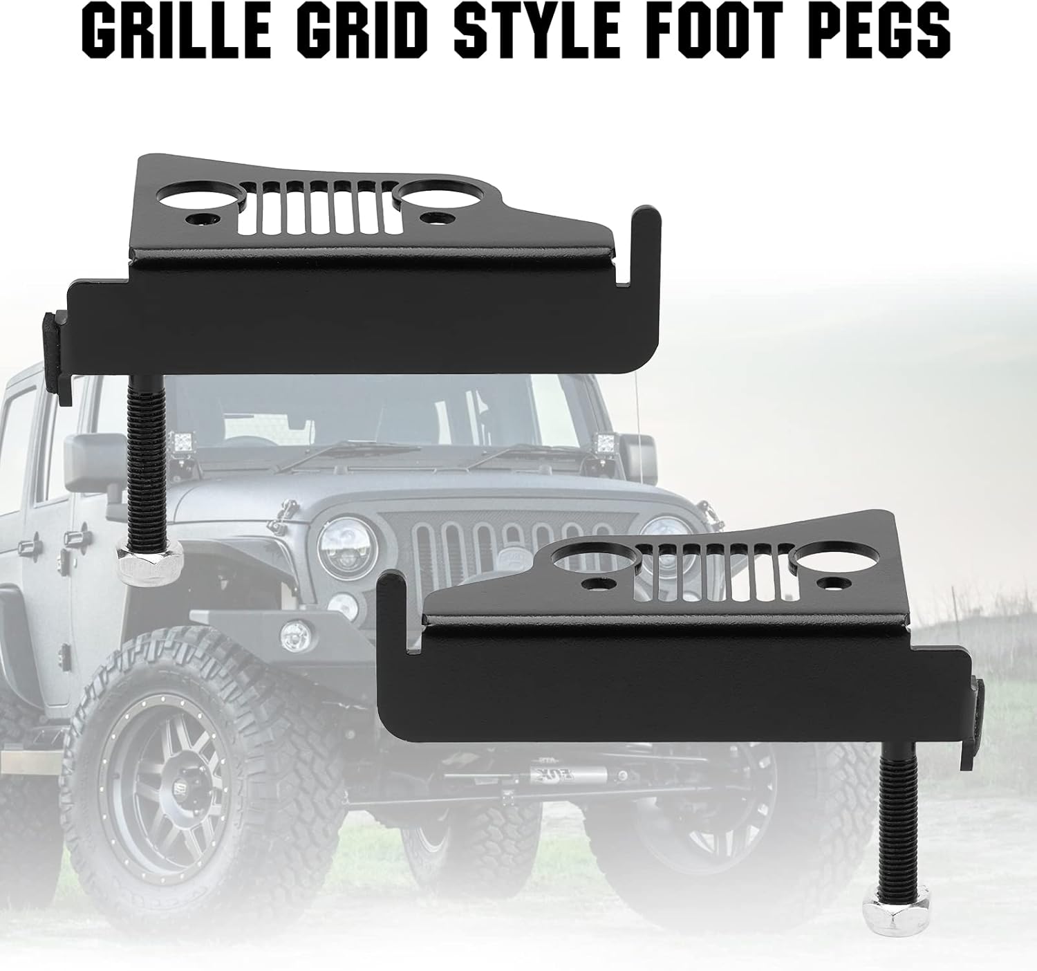 JL – Estriberas delanteras para reposapiés de puerta, pedal con rejilla estilo rejilla para Wrangler JK JKU JL JLU 2007-2022