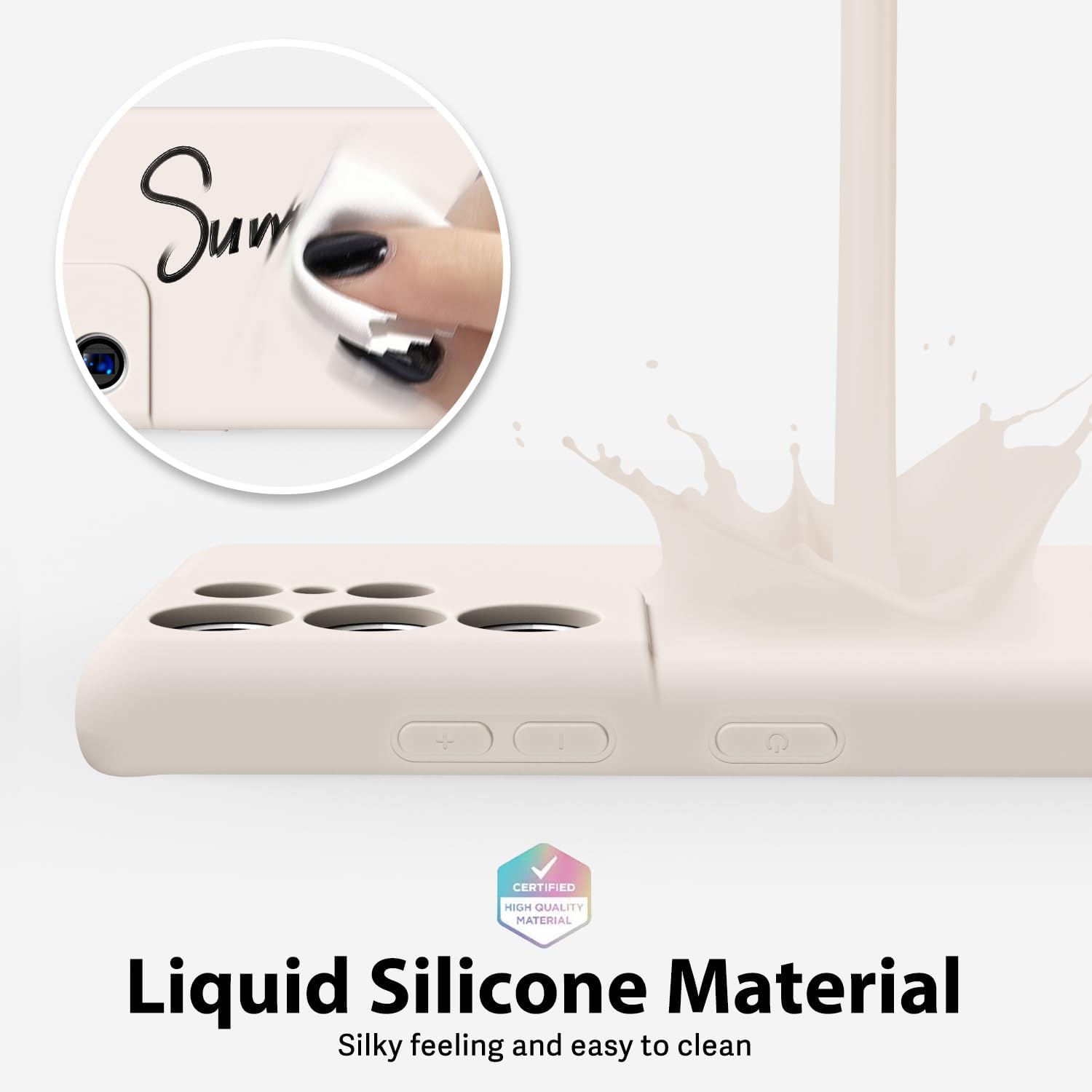 oakxco Funda para teléfono Samsung Galaxy S21 Ultra con agarre de silicona líquida, bonita funda delgada y delgada de goma suave de TPU lisa para