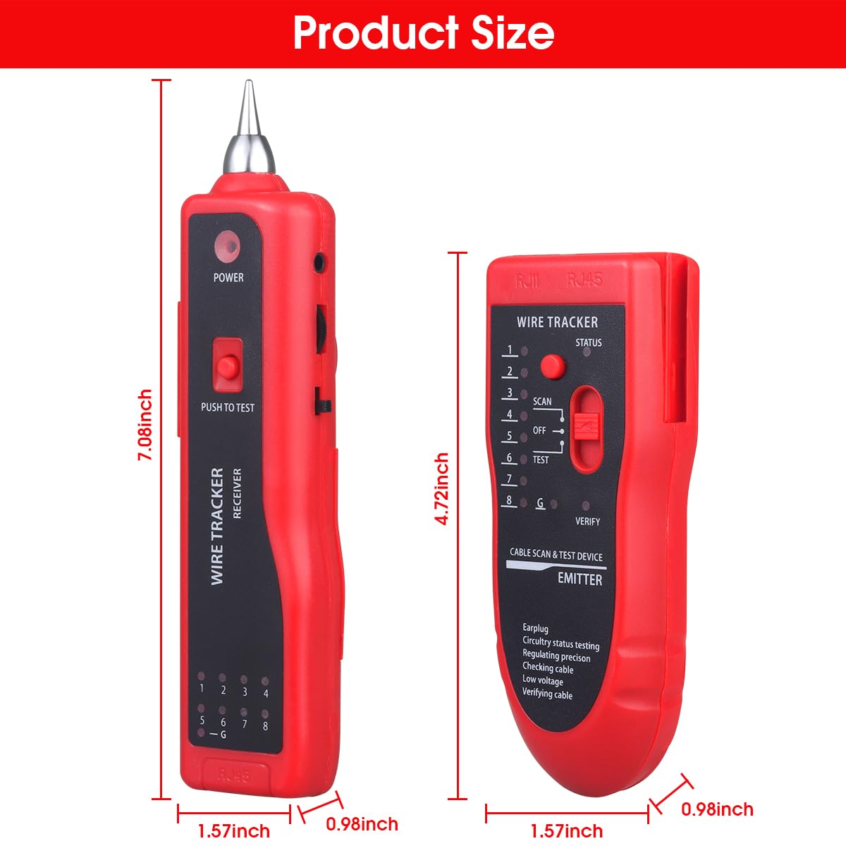 Cable Tracer Probador de cables de red Ethernet RJ45 RJ11  Rastreador de tóner de alambre CAT5 CAT6 Probador de continuidad  Kit de generador de