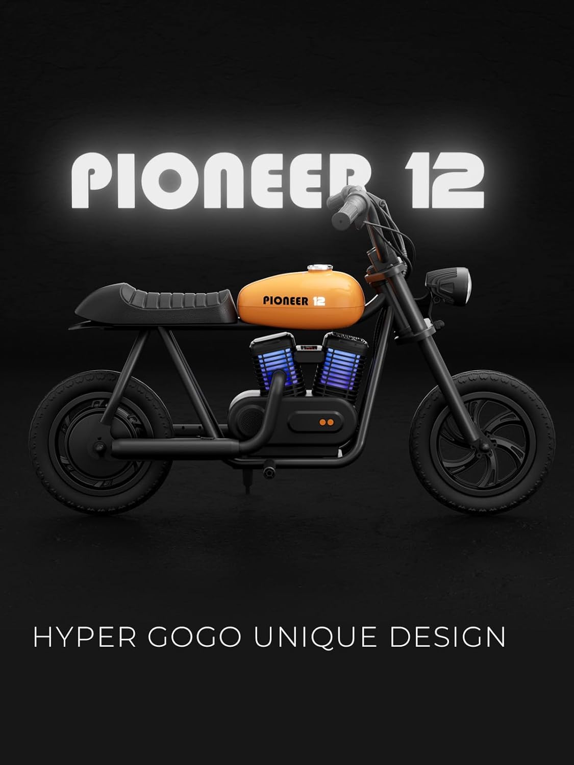 Motocicleta eléctrica para niños, gran regalo para niños a partir de 6 años Bicicleta eléctrica Hyper GoGo para niños con luz ambiental colorida,