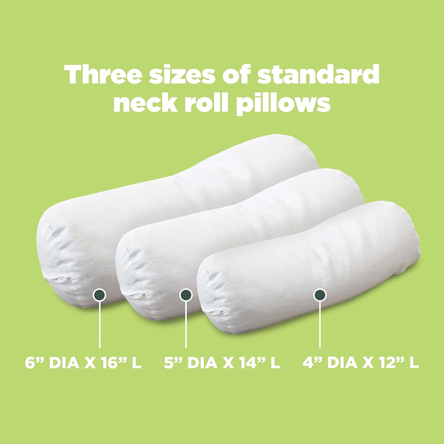 Bean Products Neck Roll – Almohada orgánica Kapok + funda orgánica orgánica de 5 x 14 pulgadas, funda de algodón orgánico con cremallera, fabricada