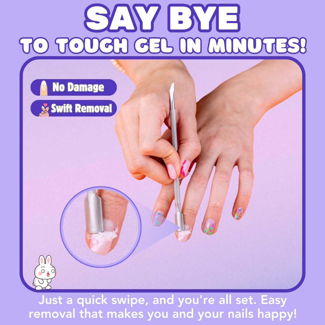 ANNIC Removedor de esmalte de uñas de gel de acción rápida, no tóxico, sin acetona, suave e hidratante para uñas, elimina acrílico, inmersión, goma