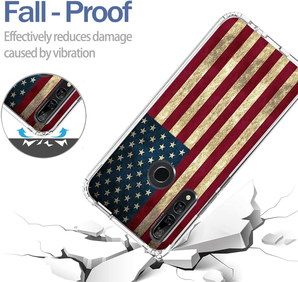 Funda para Huawei Y9 Prime 2019Honor 9XP Smart Z con protector de pantalla de vidrio templado, bonito patrón de bandera transparente para Huawei Y9